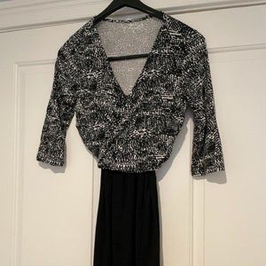 Seraphine Black and White Maternity and Nursing Dress